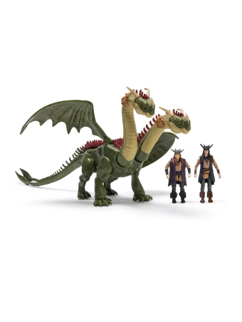 NEW How to Train Your Dragon Hideous Zippleback + Twins Action Figures Green On